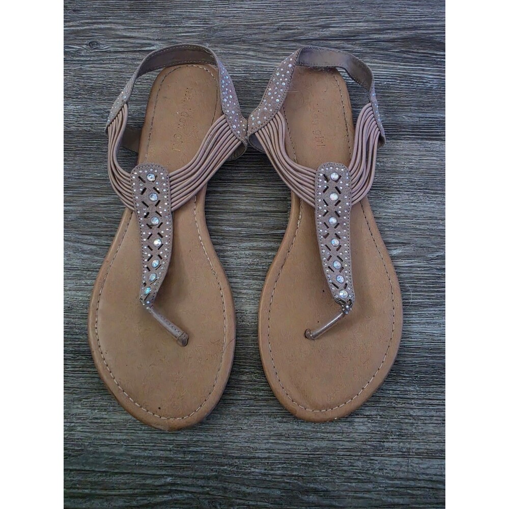 Women's embellished sandals with elastic straps